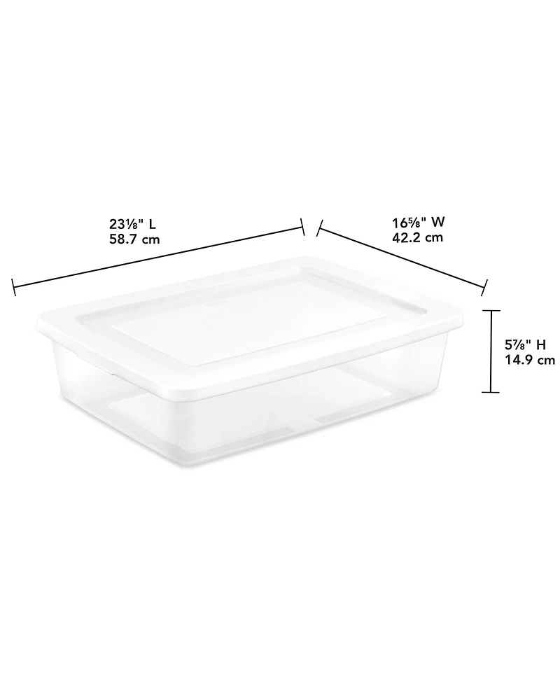 Sterilite 28 Qt Storage Box, Stackable Plastic Container Home Organizer