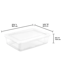 Sterilite 28 Qt Storage Box, Stackable Plastic Container Home Organizer