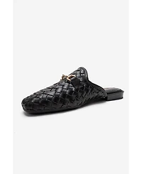 Forever and Always Shoes Women's Senia Leather Woven Mule
