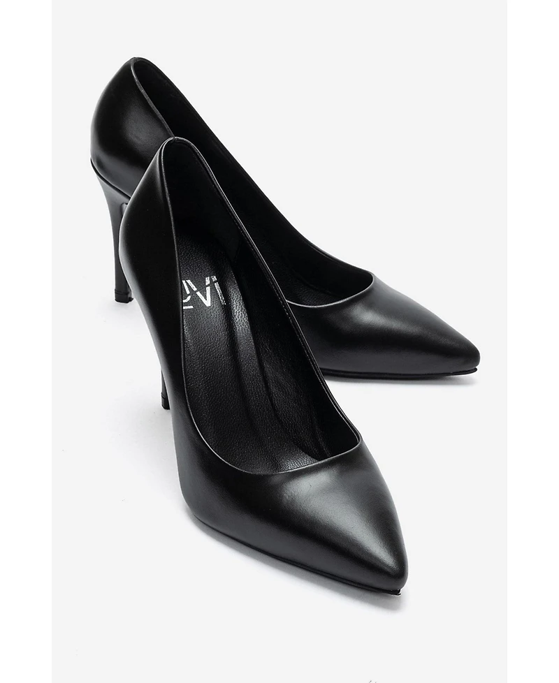 Forever and Always Shoes Women's Moriel Leather Stiletto Pump