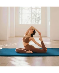 BalanceFrom Yoga Mat, 1" Extra Thick Exercise Pilates Workout Mat, Navy Blue