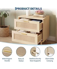 Rattan Nightstands Set of 2