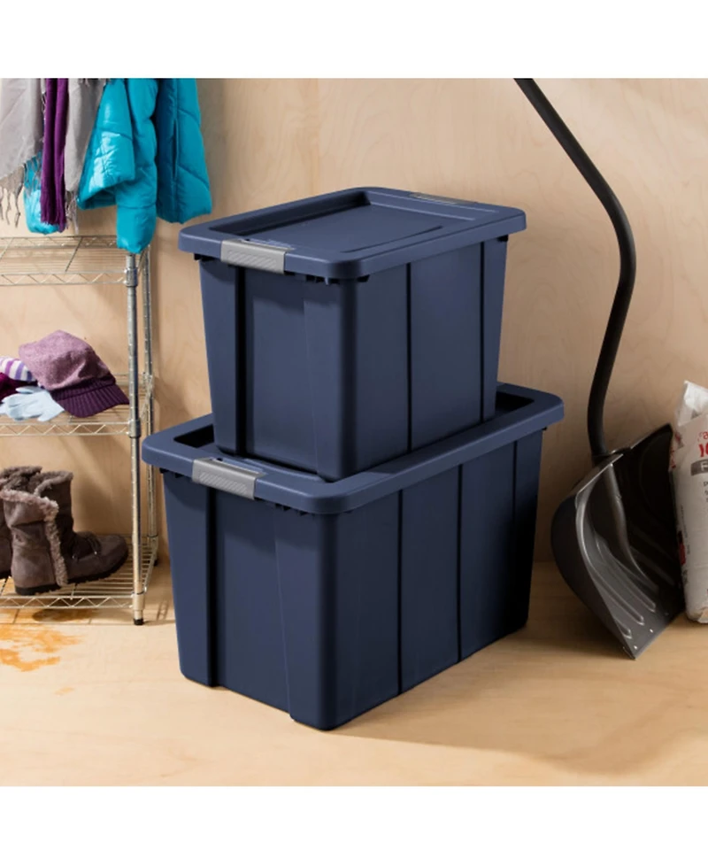 Sterilite 18 Gal Latching Tuff1 Stackable Storage Tote with Latching Lid, 6 Pack