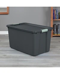 Sterilite 4 Pack 34 Gallon Latch Tote, Stackable Plastic Storage Bin Container