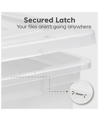 Iris Usa 8 Pack Plastic File Box w/ Lids, Letter/Legal Storage Organizer, 35 Qt