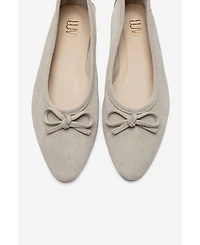 Forever and Always Shoes Women's Umiel Leather Bow Ballet Flat