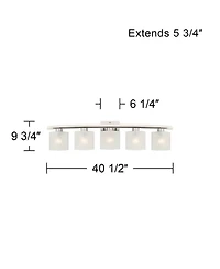 Possini Euro Design Possini Euro Linen Glass 40 1/2"W Brushed Nickel 5-Light Bath Light