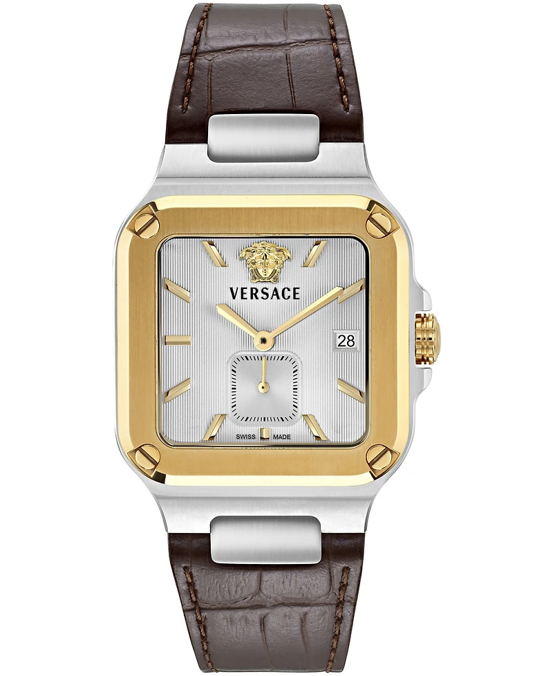 Versace Men's Greca Edge Two-Tone Stainless Steel Bracelet Watch 38x49mm
