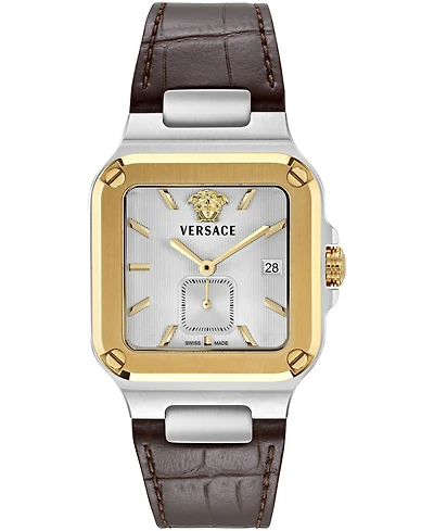Versace Men's Greca Edge Two-Tone Stainless Steel Bracelet Watch 38x49mm