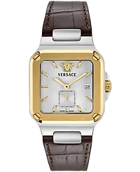 Versace Men's Greca Edge Two-Tone Stainless Steel Bracelet Watch 38x49mm