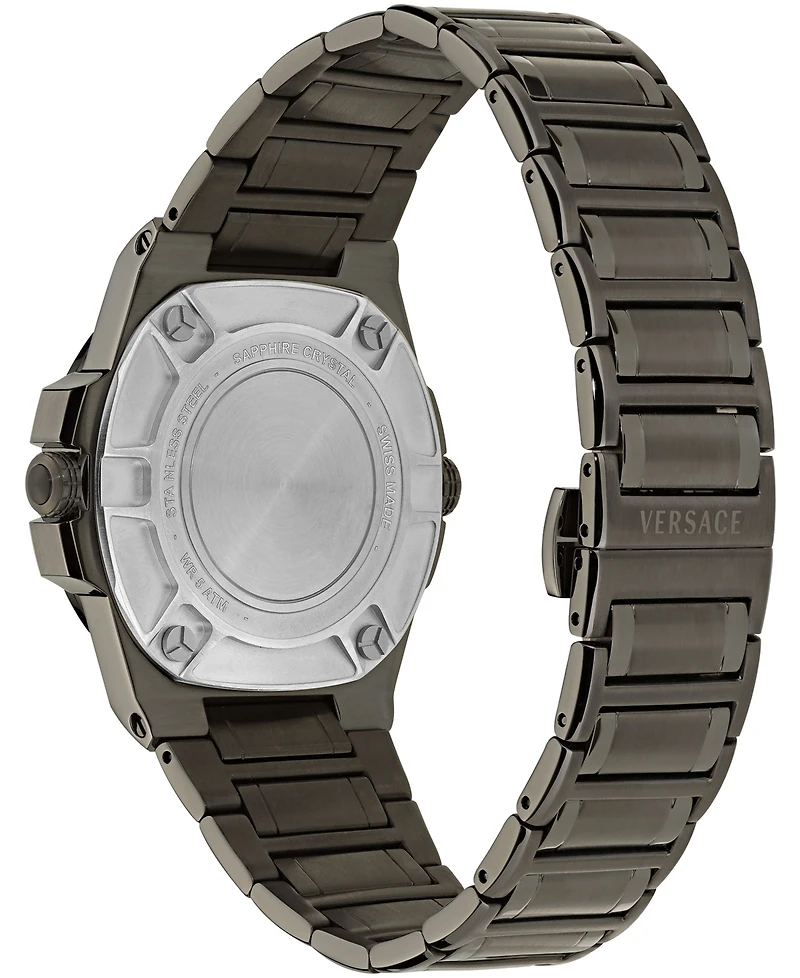Versace Men's Greca Reaction Gmt Ip Yellow Gold Stainless Steel Bracelet Watch 41mm