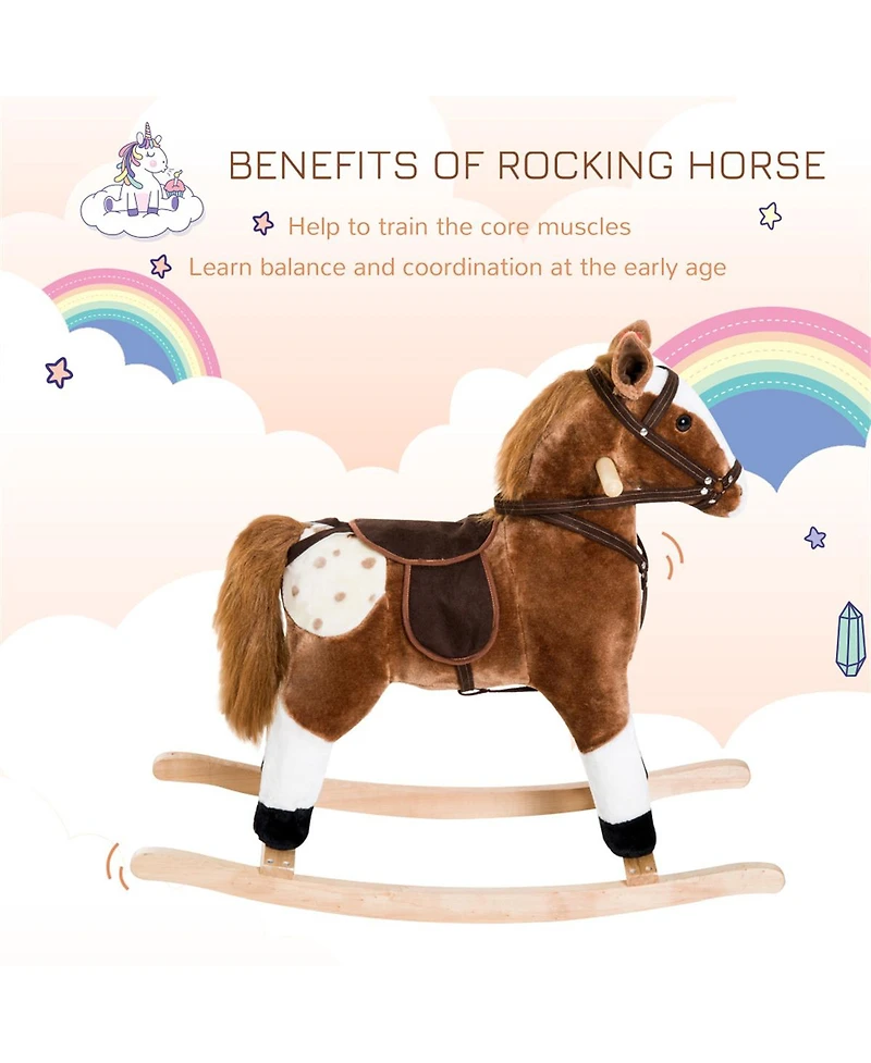 Yobtop Pony Plush with Interactive Sound Rocking Horse, Ages 3+