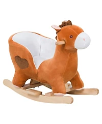 Yobtop Plush Wooden Musical Rocking Horse, Ages 18 Months+