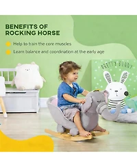 Yobtop Elephant Rocking Chair - Toddler Plush Rocker with Sound Effects, Safety Belt, Sturdy Frame