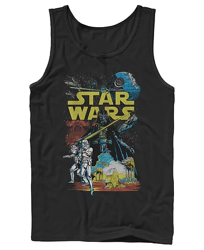 Fifth Sun Men's Star Wars Retro Comic Cover Graphic Tank Top