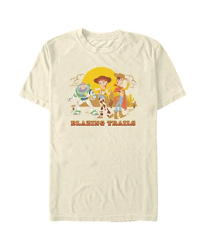 Fifth Sun Men's Disney Pixar Toy Story Woody and Jessie Around the World Travel Graphic T-Shirt
