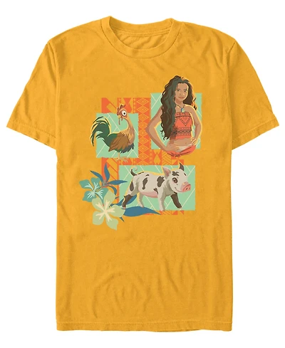 Fifth Sun Men's Moana Live Action Moana, Pua and Heihei Graphic T-Shirt