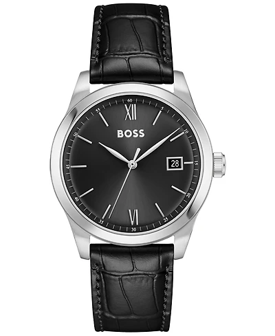 Hugo Boss Men's Langford Quartz Leather Watch 39mm