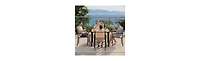 Erommy Outdoor Patio Dining Set With 1 Square Patio Table and 4 Pvc-coated polyester Stackable Chairs, Patio Dining Furniture