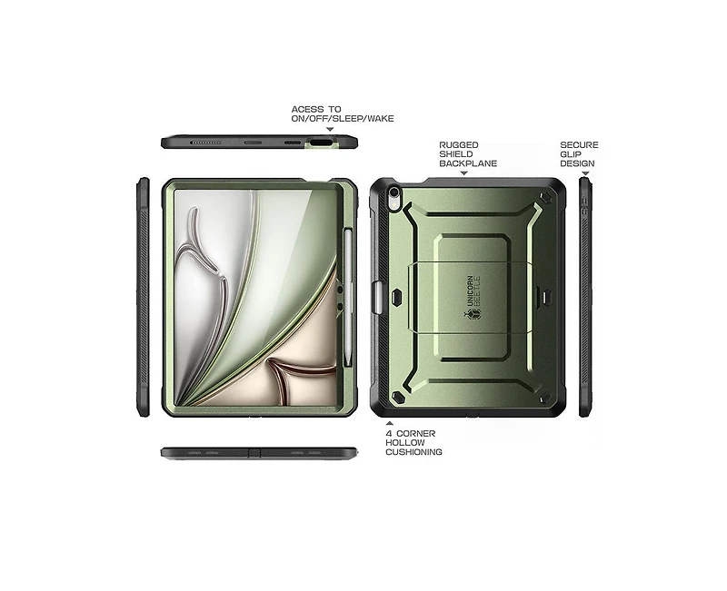 Supcase Unicorn Beetle Pro 20 ft Drop Protection Built-in Screen Protector Case for iPad Air 13" (2024)