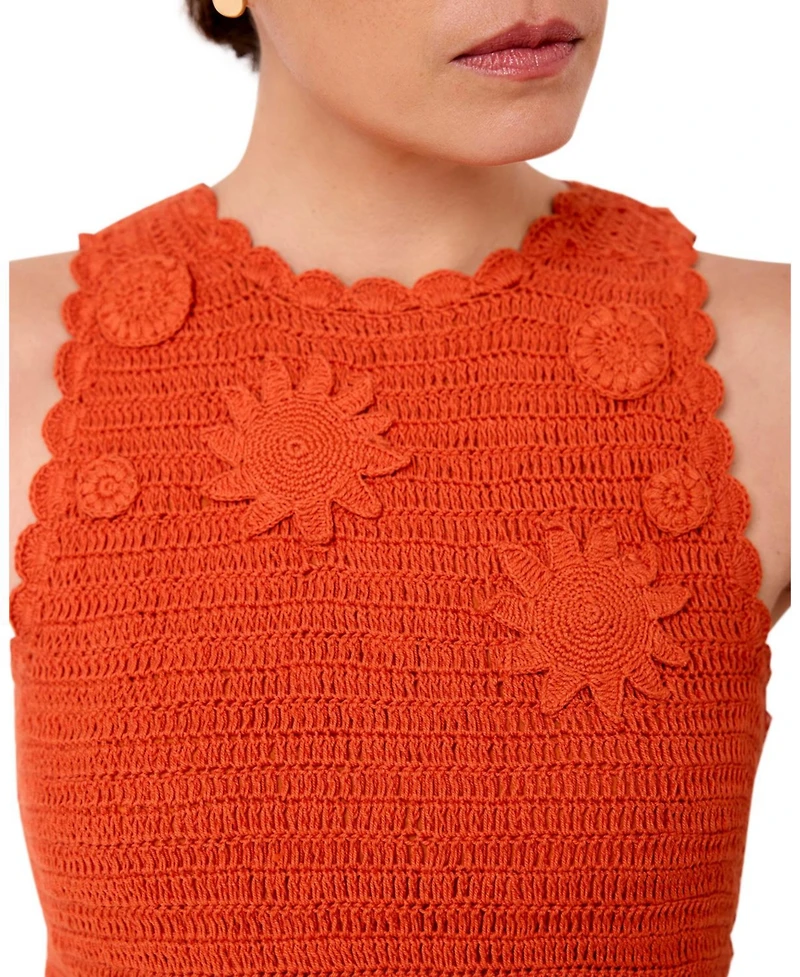 Mint Velvet Women's Crochet Bodice Midi Dress