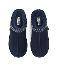 Dearfoams Men's Grafton Genuine Shearling Clog Slipper with Embroidery