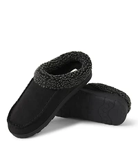 Dearfoams Men's Brendan Twill Moccasin Toe Clog Slipper
