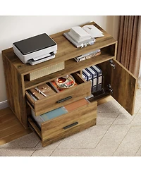 Tribesigns 63" L-Shaped Desk with File Cabinet