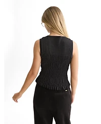 Scotch & Soda Women's Smock Stitch Knitted Crewneck Tank