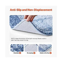 Slickblue 30x20 Inch Microfiber Bathroom Rug with Non Slip Quick Dry Backing