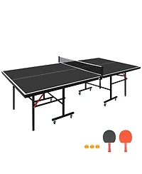 Clihome 8Feet Mid-Size Table Tennis Foldable and Portable Ping Pong Set