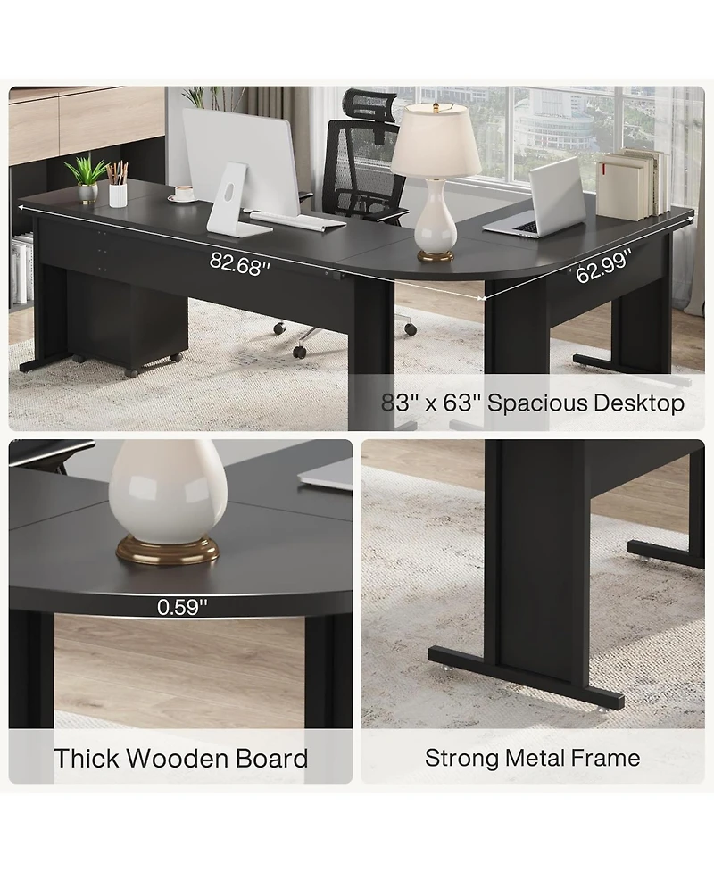 Tribesigns 83" L-Shaped Executive Desk