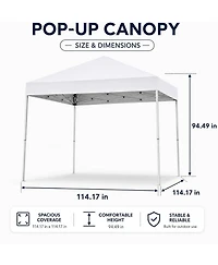 gaomon 10x10 ft Pop Up Canopy Tent with Slant Legs
