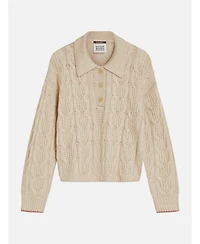 Scotch & Soda Women's Cable Stitch Boxy-Fit Pullover