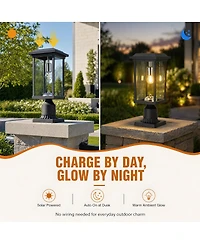 Asagikoiai Dusk to Dawn Outdoor Post Light, Waterproof Aluminum Pathway Pole Lamp