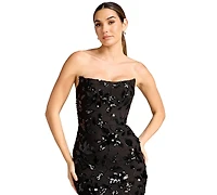 Dress the Population Women's Strapless Corset Sequin Midi
