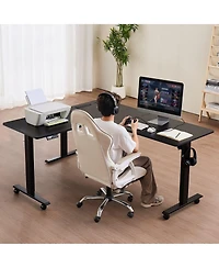 Slickblue L Shaped Standing Gaming Desk for Home Office Setup
