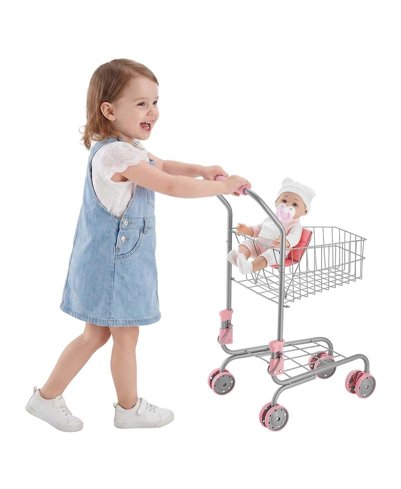 Sugift Metal Foldable 2-Piece Shopping Cart Set, Ages 3+