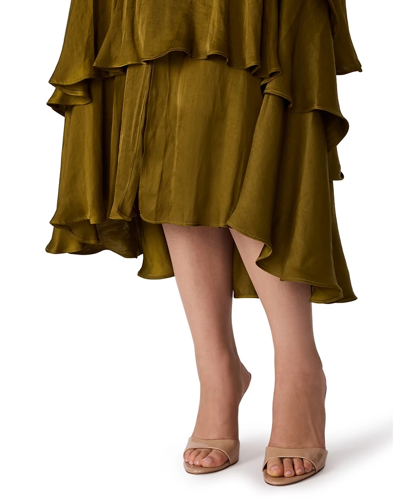 Steve Madden Women's Bei Smocked-Waist Tiered High-Low Dress
