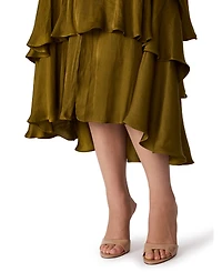Steve Madden Women's Bei Smocked-Waist Tiered High-Low Dress