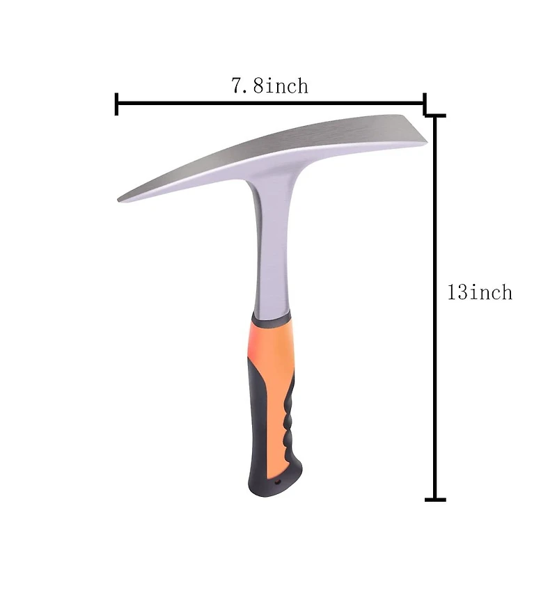 Xdovet Rock Pick Forged Brick Hammer Masonry Tool Shock Reduction Handle