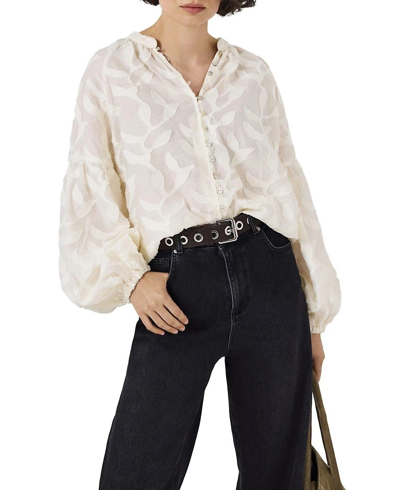 Mint Velvet Women's Floral Jacquard Blouse