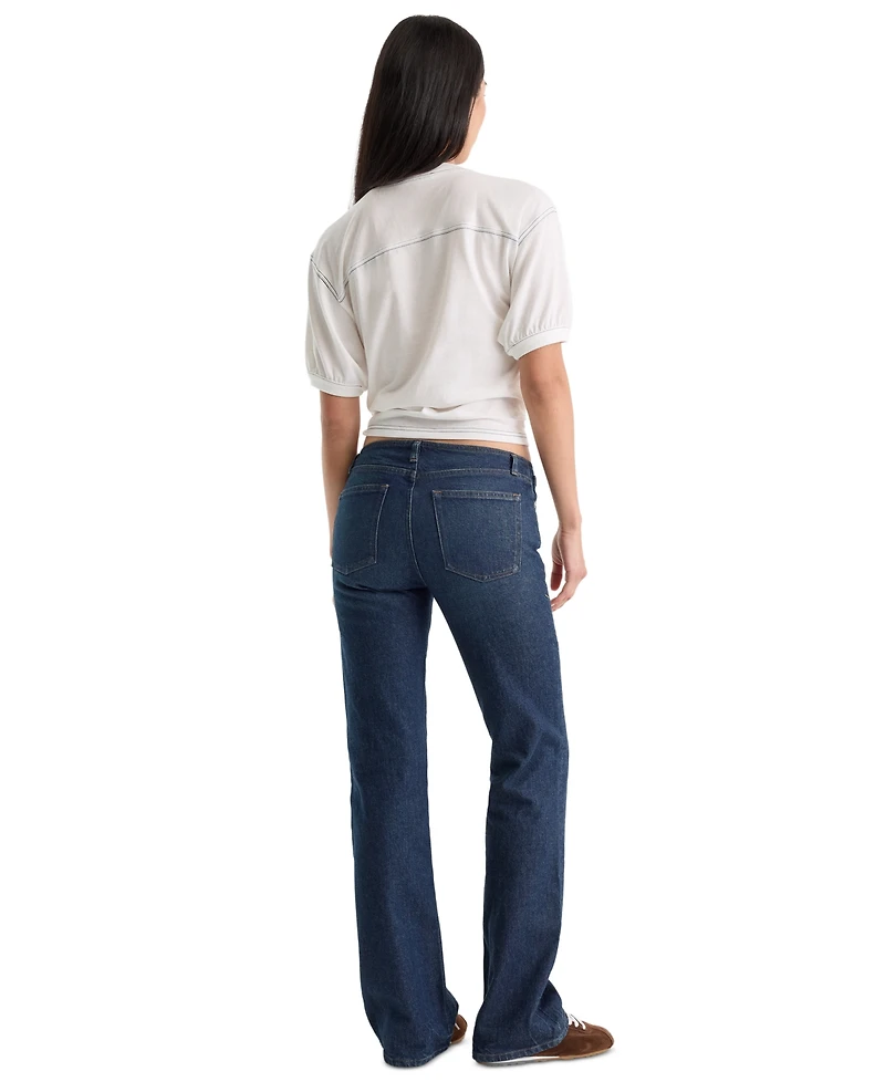 Good American Women's Low-Rise Bootcut Ghost-Waistband Jeans