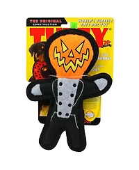 Tuffy Holiday Pumpkin Man 2 Pack, Halloween Plush Squeaky Dog Toy