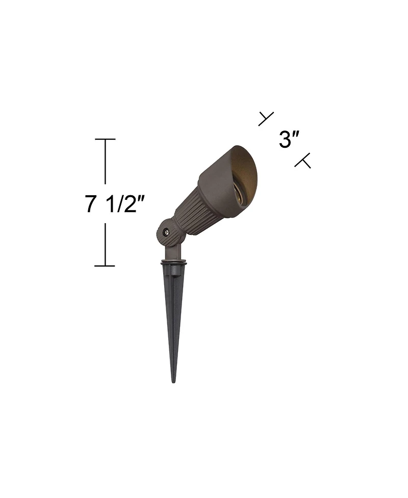 John Timberland Hooded 7 1/2" High Traditional 10-Piece Outdoor Landscape Spot Light Set Porch House Led Bulb Brown Bronze Finish