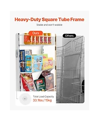 Sugift 10-Tier Over the Door Pantry Organizer Heavy-Duty Steel Adjustable Spice Rack Shelves