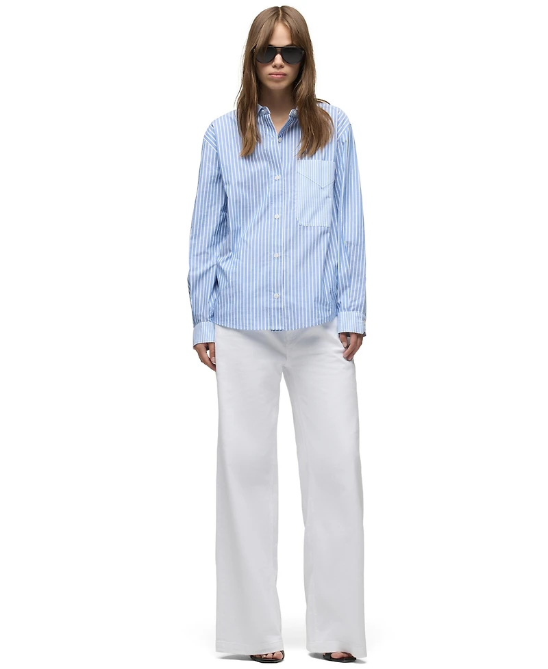 Hudson Jeans Women's Oversized Striped Long-Sleeve Button-Down Shirt