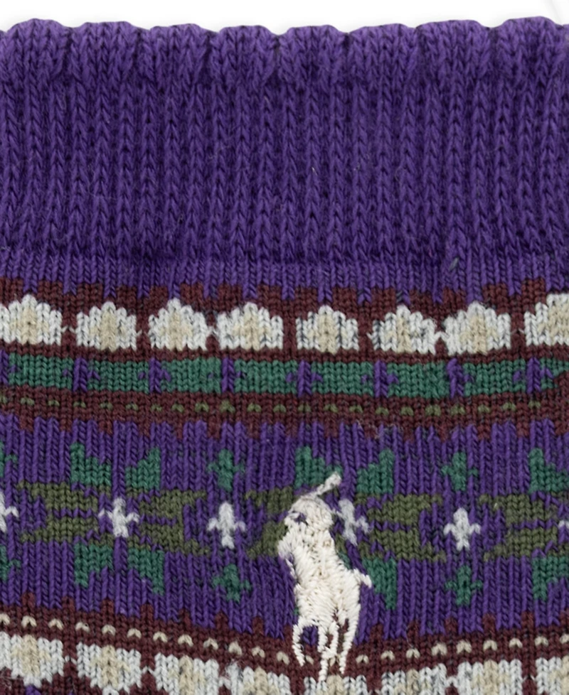 Polo Ralph Lauren Baby Boys' Fair Isle Festive Dog Print Crew Socks, 3-Pack