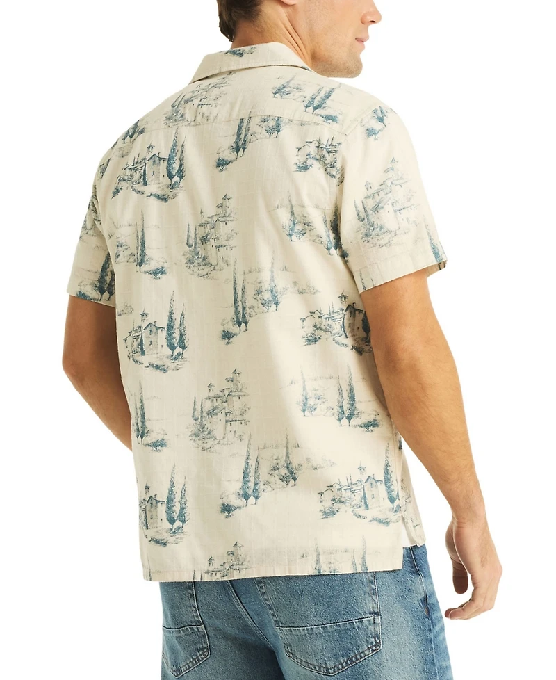 Nautica Men's Scenic Print Camp Collar Shirt