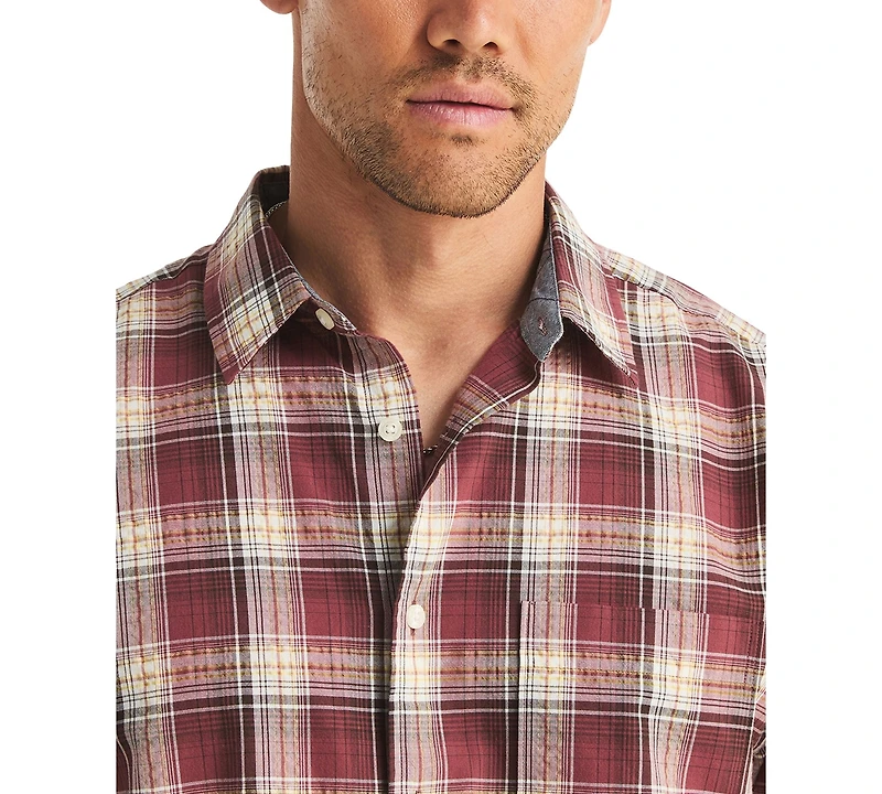 Nautica Men's Cotton Plaid Short-Sleeve Shirt